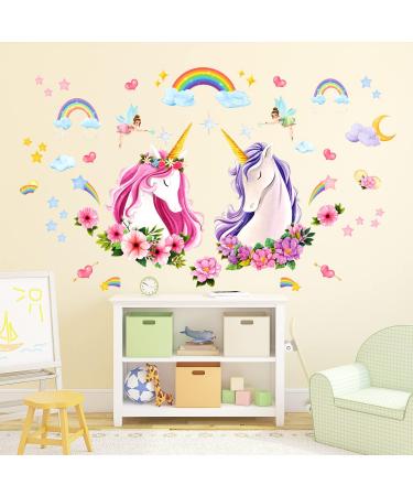 DECOWALL SG-2105 Unicorn Rainbow Wall Stickers - Removable Girls Nursery Bedroom Decor - Buy Online on SooperMarket.com