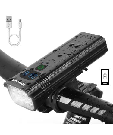 NEWBOLER Bike Lights 10000mAh USB Rechargeable, 4 in 1 Super Bright Bicycle Light 8 LED for Night Riding, 3000 Lumen 5 Lamp Modes Waterproof Bike Headlight 360 Rotation Lig127-one Bracket