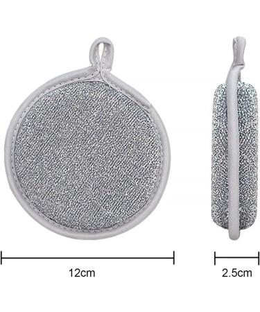 Tainrunse Sponge Wire Dishcloths Double-ply Cleaning Pads 5/10 Pcs Dishwashing Rags for Wet Dry Multipurpose Double-sided Non Scratch Dishcloth Silver 5pcs 5pcs Silver - Buy Online on SooperMarket.com