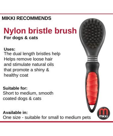 Mikki Nylon Bristle Brush - Gentle Matt and Tangle Remover for Dogs and Cats - Soft Grooming Brush in Black Teal - Size S - Buy Online on SooperMarket.com