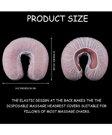 100 Pack Disposable Massage Headrest Covers 14.2 x 13 Inch - White, Non-Sticking & Non-Woven U-Shaped Cradle Cover for Massage Tables - Buy Online on SooperMarket.com