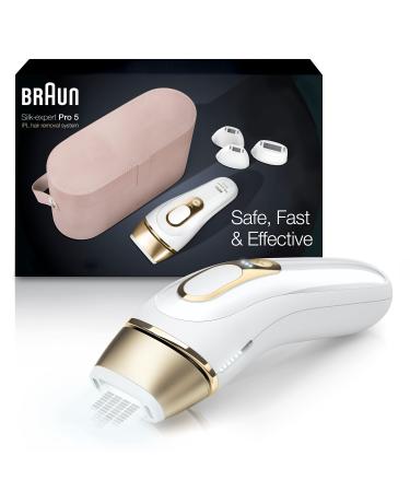 Braun IPL Long-lasting Hair Removal System for Women and Men, NEW Silk Expert Pro 5 PL5347, Head-to-toe Usage, for Body & Face, Alternative to Salon Laser Hair Removal, With 3 Extra Caps