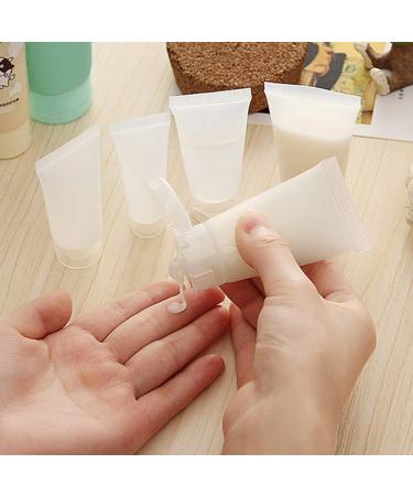 Alledomain 6Pcs 50g Empty Squeezable Soft Plastic Tubes Refillable Cosmetic Sample Vial Container with Flip Caps for Cream Shampoo Cleanser Shower Gel Lotion - Include 2pc Funnels & 12pc Labels - Buy Online on SooperMarket.com
