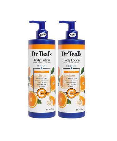 Dr Teal's Glow & Radiance with Vitamin C & Citrus Essential Oils Body Lotion 18 oz Pack of 2