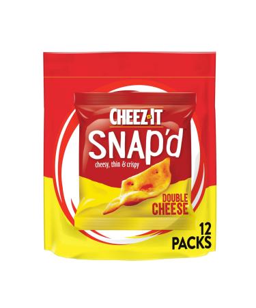 Cheez-It Snap'd Cheese Cracker Chips, Thin Crisps, Lunch Snacks, Double Cheese, 9oz Bag (12 Packs)