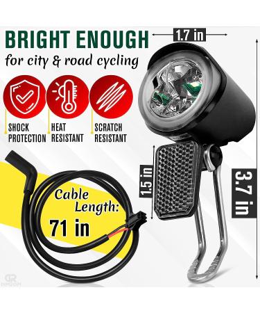 Ebike Headlight for Night Riding - Waterproof LED Bike Headlight for Road and Mountain Cycling - Universal Connector for 6V-60V Electric Bicycles - Buy Online on SooperMarket.com