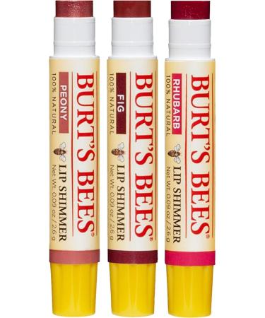 Burt's Bees Kissable Color Holiday Gift Set - 3 Lip Shimmers in Gift Box | Warm Collection - Peony Fig & Rhubarb - International Shipping Available - Buy Online on SooperMarket.com