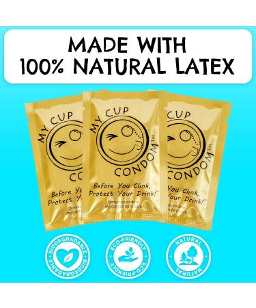 Drink Protection Cap (12 Pack) - Spiking Prevention Cup Covers - Individually Wrapped Reusable Latex with Straw Hole - Fits All Cup Sizes - 12 Count - Buy Online on SooperMarket.com