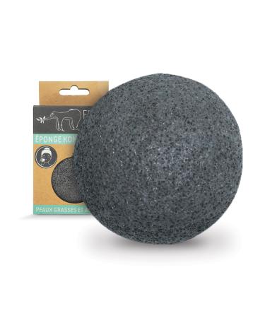 Konjac Face Sponge with Activated Charcoal Natural Exfoliation & Deep Cleansing | International Shipping Available - Buy Online on SooperMarket.com