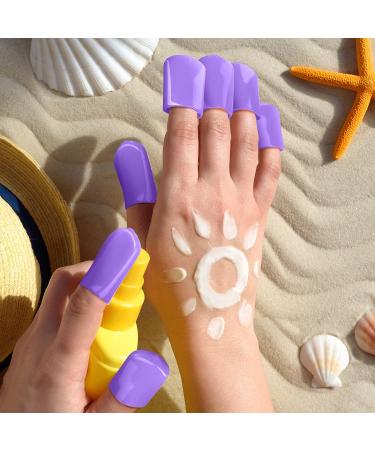 Tanning Finger Tips - 50 Pcs UV Protection Nail Protectors for Gel Nail Remover Caps & Tanning Beds - Purple Finger Sleeves - Buy Online on SooperMarket.com