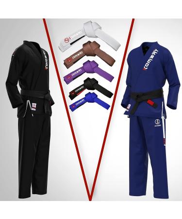 KOMBAT Jiu Jitsu BJJ Premium Belts | Pro Grade with Sleeve Bar & Ranking Stripes | Durable A5 White | IBJJF Competition Approved - Buy Online on SooperMarket.com