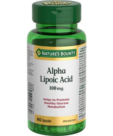 Nature's Bounty Alpha Lipoic Acid 100mg Pills Helps Fight Free Radicals in the Body 90 Capsules