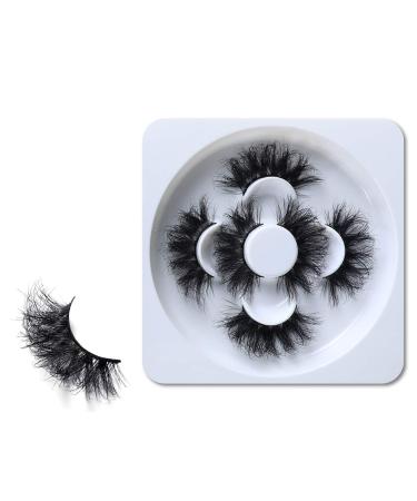 HICOCU 25mm Lashes Mink 3 Pairs False Eyelashes Dramatic Look lashes 25mm Set Pack 3D Lashes Long Volume Mink Eyelashes HX-06