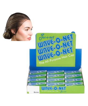 Hair Net Wave-O-Net Medium Weight Brown Packed 24 per Display 1 Display of 24 Nets