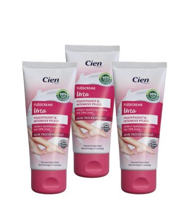 Cien Foot Cream Urea 10% for extremely dry and cracked feet pack of 4 (4 x 100 ml)