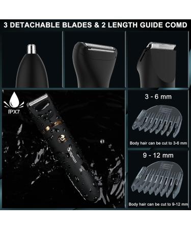 SCTTOMON 3-in-1 Waterproof Men's Body Razor & Ball Trimmer - Wireless Inguinal & Nose Hair Groomer - Buy Online on SooperMarket.com