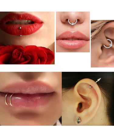 JIESIBAO 100PCS Piercing Kit - 12G 14G 16G Needles & Clamps for Nose Septum Belly Button Lip Tongue Eyebrow Cartilage & More - Professional Piercing Tools - Fast International Shipping - Buy Online on SooperMarket.com