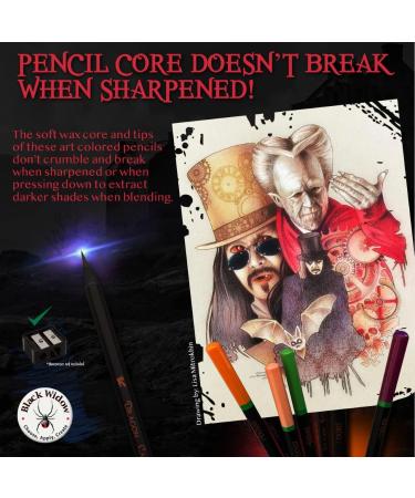 Black Widow Dragon Colored Pencils For Adult Coloring - 36 Coloring Pencils With Smooth Pigments - Best Color Pencil Set For Adult Coloring Books And Drawing - A Must Have Pencil Set - Buy Online on SooperMarket.com