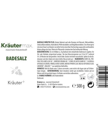 Kr utermax Herbal Bath Salt with Lemon Balm - Coarse Sea Salt Additive (500 g) for Relaxing International Shipping - Buy Online on SooperMarket.com