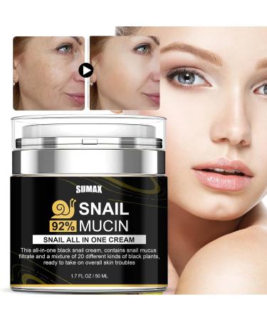 Pressed Snail All in One Cream 92 Snail Mucin Moisturiser Smooths Fine Lines Relieves Redness Long-Lasting Hydration Snail Repair Cream for All Skin Types 50ml - Buy Online on SooperMarket.com