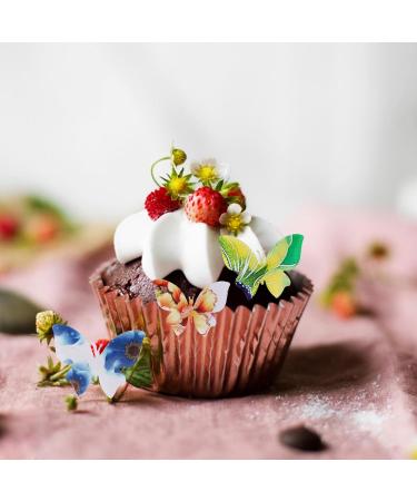 50Pcs Edible Wafer Paper Butterfly Cupcake Toppers Asudaro Butterfly Cake Decoration for Birthday Party Wedding Food Decorations One Size Type 3 - Buy Online on SooperMarket.com