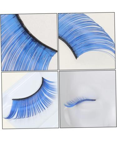 ABOOFAN 2 Pairs Blue Long Eyelashes Halloween Fake Lashes Makeup Long Fake Eyelashes Halloween Artificial Eyelashes Halloween Makeup Eyelashes Cosplay Miss False Eyelashes - Buy Online on SooperMarket.com