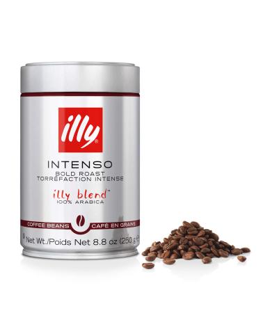 illy Intenso Whole Bean Coffee, Dark Roast, Intense, Robust and Full Flavored With Notes of Deep Cocoa, 100% Arabica Coffee, No Preservatives, 8.8 Ounce (Pack of 1) Intenso Bold Roast 8.8 Ounce (Pack of 1)