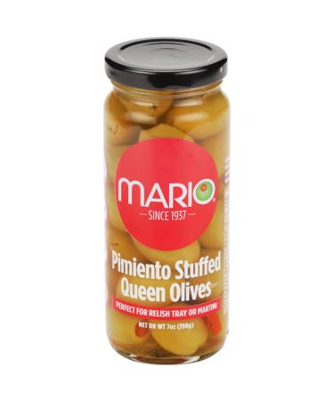 Mario Camacho Foods Queen Olives Stuffed with Minced Pimiento, 7 Ounce