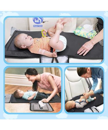 Portable Waterproof XL Baby Changing Mat with 6 Pockets and Wipe Dispenser - Buy Online on SooperMarket.com
