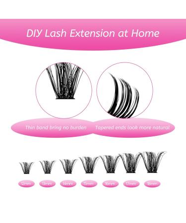 Fadlash 60D Cluster Eyelash Extensions - DIY 0.07 C Curl 12-18mm 200PCS for Home Use - Buy Online on SooperMarket.com