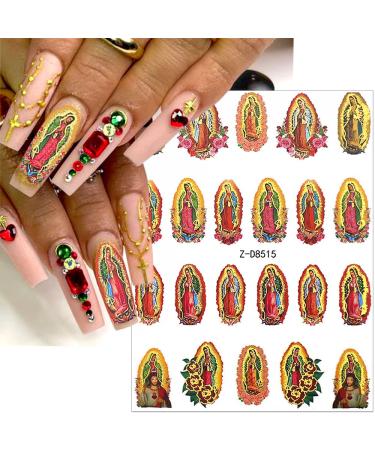 Dornail Bronzing Virgin Mary & San Judas 3D Nail Stickers - Religious Nail Art Decals - Nail Supplies - Buy Online on SooperMarket.com