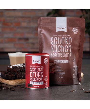 Xucker Chocolate Cake Set - Low-Sugar Muffin & Brownies Baking Mix with Vegan Chocolate Drops - International Shipping Available - Buy Online on SooperMarket.com