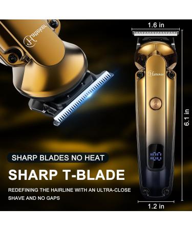 Hatteker Beard Trimmer Kit Professional Hair Clipper with Zero Gapped T-Blade Trimmer Electric Razor Shaver for Nose Ear Beard Body Trimmer for Men Waterproof Cordless Grooming Kit 6 in 1 - Buy Online on SooperMarket.com
