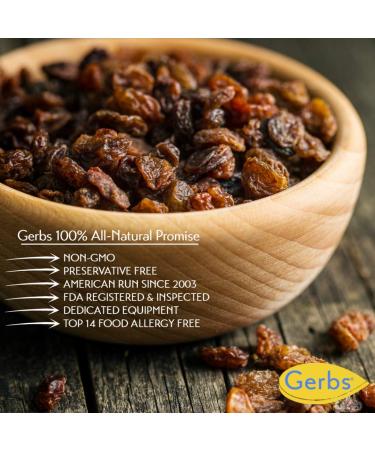 GERBS California Raisins 2 LBS - Resealable Bulk Bag | Allergy-Friendly, Calcium & Iron-Rich, Sulfur Dioxide-Free | Antioxidant-Packed, Gluten & Peanut-Free - Buy Online on SooperMarket.com