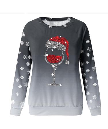 Women's Christmas Snowman Penguin Print Sweatshirt - Grey - Size M - Buy Online on SooperMarket.com