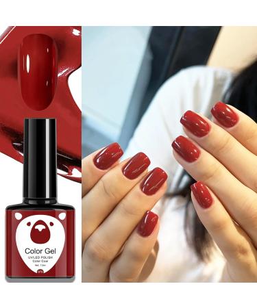 Red Gel Nail Polish Set Glitter Dark Red Burgundy Cherry Red Gel Polish Sets Soak Off LED/UV Lamp Manicure Long Lasting Nail Varnish Kit for Christmas Women Nail Art Salon DIY Home - Buy Online on SooperMarket.com