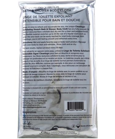 Clean Logic Stretch Bath & Shower Cloth - Assorted Colors (2 Pack) - Exfoliating Bath Cloth - Buy Online on SooperMarket.com