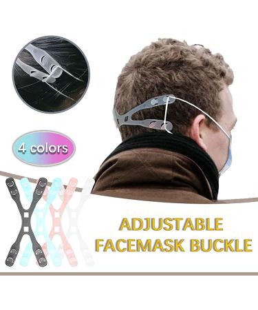 Adjustable Mask Extender Strap - Relieve Ear Pain & Pressure - Anti-Drop Lanyard - Face Mask Holder Hook - Transparent White/Blue/Pink/Black - Buy Online on SooperMarket.com