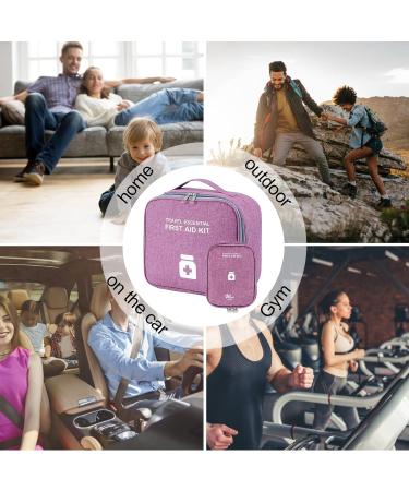 Mecctuck Large Capacity Medication Pocket | 2-Piece Travel Pharmacy & First Aid Bag | Medical Storage for Home Office & Outdoor Use - Purple - Buy Online on SooperMarket.com
