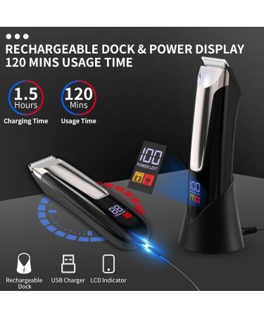 Body Hair Trimmer for Men | Waterproof Electric Groin Shaver with LED Light - Male Grooming Kit - Buy Online on SooperMarket.com