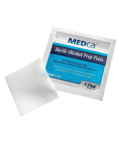 MEDca Alcohol Prep Pads Sterile Medium 2-Ply Pack of 200 Medium (Pack of 200)