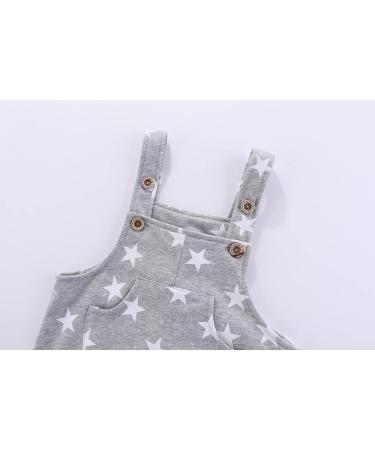 Mud Kingdom Little Boys Overalls | Casual Star Design | Size 9-12 Months | Gray - Buy Online on SooperMarket.com