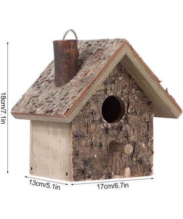Wooden Bird Nesting Box House - Outdoor Garden Decorative Birdhouse 3.9x3.5x5.9inch - Buy Online on SooperMarket.com