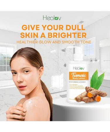 Turmeric Lotion for Dark Spots - Natural Skin Brightening Cream for Face & Body | Fight Acne Even Skin Tone Clear Scars & Hyperpigmentation - Buy Online on SooperMarket.com