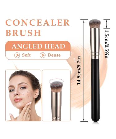 WLLHYF Concealer Brush Foundation Brush Eye Mini Angled Flat Top Kabuki Nose Contour Brush - Long Makeup Tool - Buy Online on SooperMarket.com