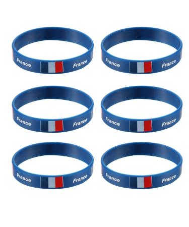 LUOEM Silicone Bracelets World Cup Flag France Country Bracelet Fan Articles Football 2018 World Cup 6 Pieces France