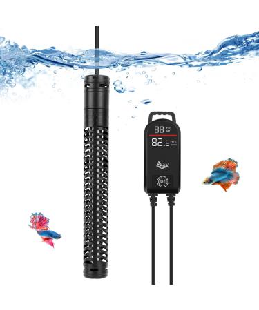 AQQA aquarium heating 300W/500W/800W/1000W/1200W diving heating for aquariums with LED digital display & over-temperature protection for salt and fresh water aquarium fish basin 800W for 300-800L aquariums