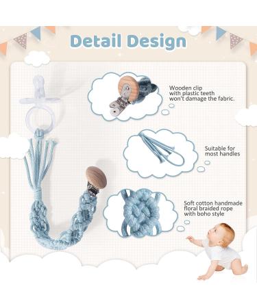Symbolife Boho Pacifier Clip - Handmade Braided Cotton Holder Leash for Boys and Girls | Unisex Baby Shower & Birthday Gift - Buy Online on SooperMarket.com