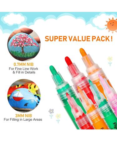 35 Premium Acrylic Paint Marker Pens - Double Pack Extra Fine & Medium Tip for Various Surfaces - Quick Dry, Non-Toxic - Buy Online on SooperMarket.com
