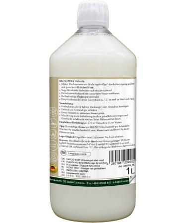Oli-Natura Wood Soap 1L | Natural Cleaner for Oiled & Waxed Wood Surfaces | Ideal for Parquet Furniture & Stairs - Buy Online on SooperMarket.com